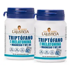 ANA MARIA LAJUSTICIA - PACK NOCHE 2 TRIPTÓFANO CON MELATONINA + MG+ VIT B6 60 Comprimidos c/u.