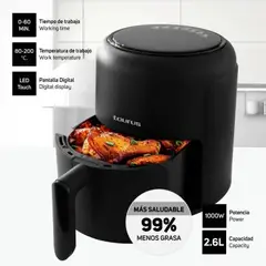 TAURUS - FREIDORA DE AIRE NEGRA 26L 1000W BLACK FRYER