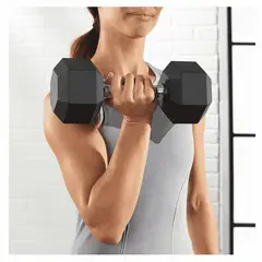 ALPHA GYM - Par de mancuernas hexagonales de acero y caucho - 2.5 kg