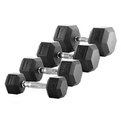 ALPHA GYM - MANCUERNAS HEXAGONALES CAUCHO 5KG