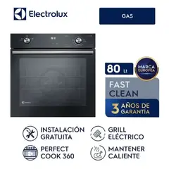 ELECTROLUX - Horno Convección Empotrable a Gas 80L Negro OE8GH