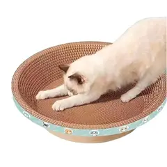 GENERICO - Cama Rascador circular para gato corrugado 50 cm