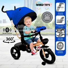 BEAUTIFUL - Triciclo Giratorio 3 en 1 «SMART PREMIUM» Bluetooth Blue