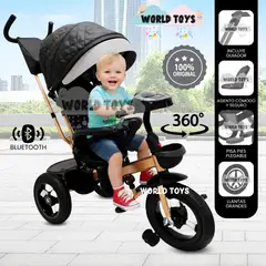 BEAUTIFUL - Triciclo Giratorio 3 en 1 «SMART PREMIUM» Bluetooth Black