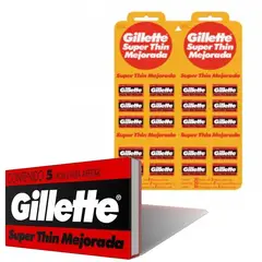 GILLETTE - 2 Blister Hoja Afeitar Hojilla Acero Inox Barberia