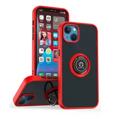GENERICO - Funda para Realme 12 Pro Plus Ahumado con Anillo Rojo Antishock