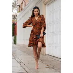 ARMA TU LOOK - VESTIDO FABIOLA ENVOLVENTE MANGA LARGA DE SEDA