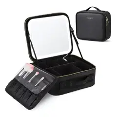 GENERICO - Estuche De Maquillaje Con Espejo Luz Led Cosmetiquera