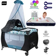 EBABY - Cuna Corral Mecedora SALLY 716 + Colchón 4.5"