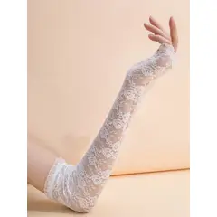 GENERICO - GUANTES LOLITAS BLANCO CON ENCAJES