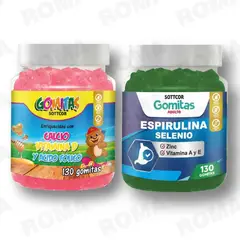 GENERICO - PACK 2 GOMITAS CALCIO NIÑOS + ESPIRULINA ADULTOS 260 UND