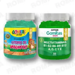 GENERICO - PACK 2 CITRATO DE MAGNESIO NIÑOS + MULTIVITAMINAS ADULTOS 260 UND