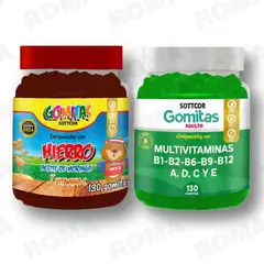 GENERICO - PACK 2 GOMITAS HIERRO NIÑOS + MULTIVITAMINAS ADULTOS 260 UND