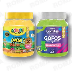 GENERICO - PACK 2 GOMITAS OMEGA 3 NIÑOS + GOFOS PARA NIÑOS 260 UND