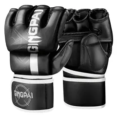 OEM - Guantes GINGPAI G03 Kick Boxing MMA Profesional Negro