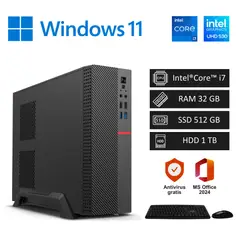 INTEL - Computadora PC Core i7 4,00 GHz 32GB RAM SSD 512GB + HDD 1TB