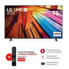 LG - Televisor 75 LED UHD 4K Thinq Ai 75UT8050PSB (2024)