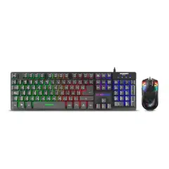MICRONICS - Kit Gamer Teclado Rainbow y Mouse RGB USB NEON MIC GT1000