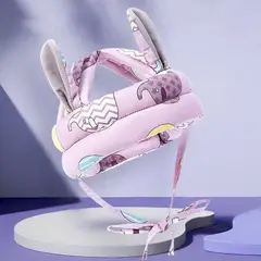 GENERICO - CASCO PROTECTOR CON OREJITAS ANTIGOLPES LILA BEBES NIÑOS