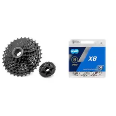 SHIMANO - PIÑON ALTUS CASSETTE 8V +CADENA KMC PARA BICICLETA