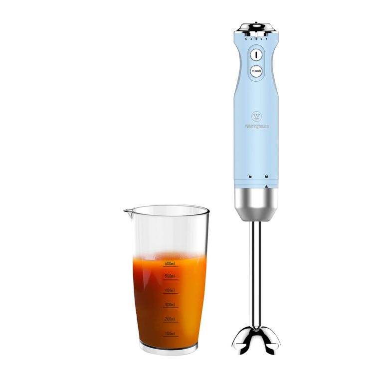 Batidora de inmersión turbo con vaso Retro WH 600W celeste