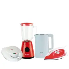 RECORD - Combo Hogar- Hervidor + Licuadora + Sandwichera + Plancha