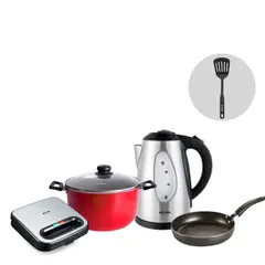 RECORD - Combo Cocina Equipada- Hervidor + Sarten 18 + Olla 26 + Sandwichera