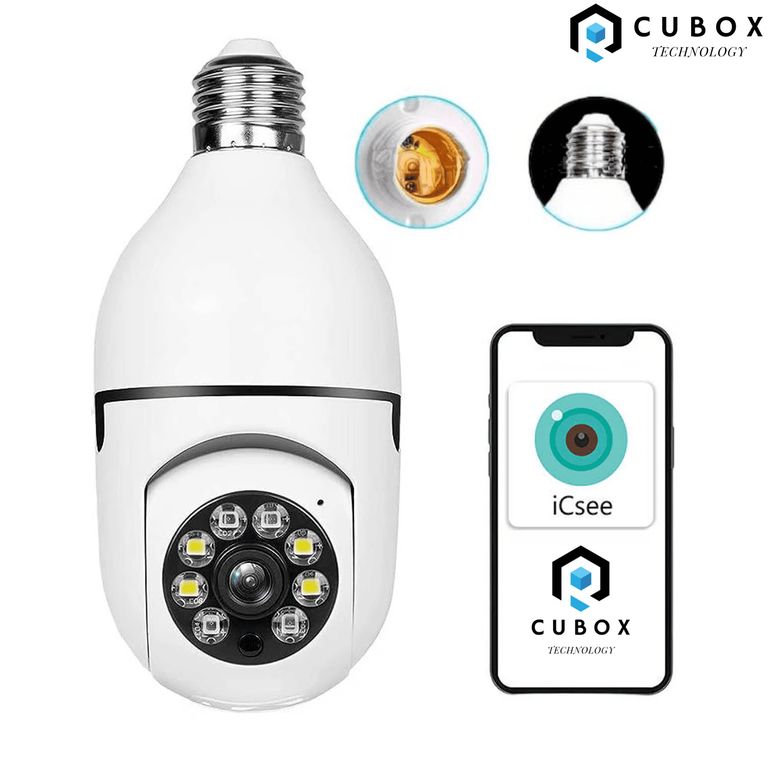 Cámara De Seguridad con Forma de Foco Inteligente Con Vision Nocturna