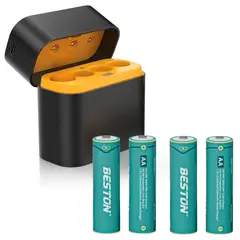 BESTON - Cargador Pilas Usb Litio Inteligente + Pilas AA Litio x4 Recargable
