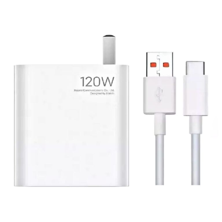 Cargador Carga Rápida 120W Cable USB-C Blanco