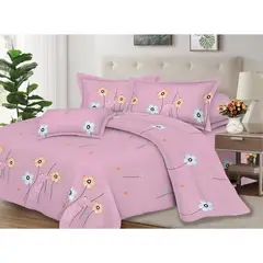 Pentha - Juego de Sábanas 100% Suave Algodón 2Plazas 4 Piezas 2000 Hilos Rosa Lila