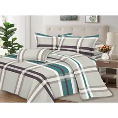 PENTHA - Juego de Sábanas 100% Algodón 2Plazas 4 Piezas 2000 Hilos Marrón Verde