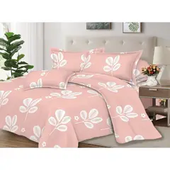 PENTHA - Juego de Sábanas 100% Algodón 2Plazas 4 Piezas 2000 Hilos Rosa Blanco