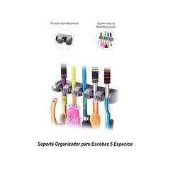 GENERICO - Soporte Organizador para Escobas 5 Espacios