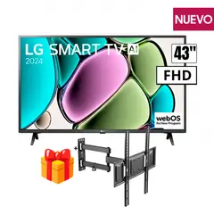 LG - Televisor 43 Led FULL HD Smart TV Thinq AI 43LR6000PSA + RACK MOVIL