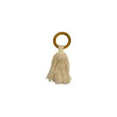 D'MESA - Set 4 aros servilleteros macramé con flecos marfil