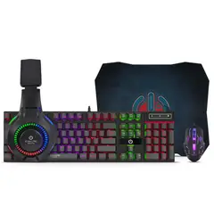 ENKORE - Kit Gamer BRAVIO4 ENT G1000-4 Teclado + Mouse Usb + AURICULAR