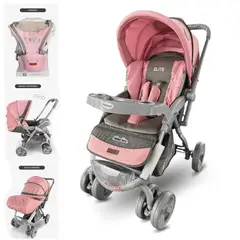 GENERICO - Coche Cuna Elite Deportivo Con Canguro Rosado