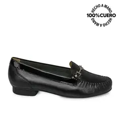 VIALE - Zapato Mocasín Casual DENI-2510 Negro Cuero