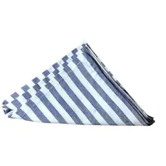D'MESA - Set 4 servilletas rayas blancas y azules
