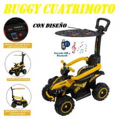 EBABY - Cuatrimoto Terra Musical y Luces Sombrilla con Diseño -Amarillo