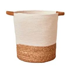 INSPIRA - Cesta para Almacenamiento de Cuerda Tejida con Asa Mediana