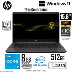 HP - Laptop 250 G10 Intel Core i5-1334U 8GB RAM 512GB SSD 15.6" HD - 9E4Y4LT