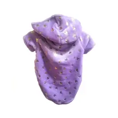 GENERICO - Pijama corazones felpa c/capucha para perros y gatos talla 2