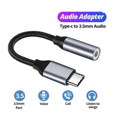 GENERICO - NNBILI Nylon trenzado USB tipo C a adaptador auxiliar