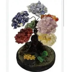 GENERICO - ARBOLITO DE LA FELICIDAD BONSAI MEDIANO CON PIEDRAS DE CUARZO