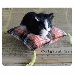 GENERICO - Adorno Gatito Durmiendo Artesanía Realista Decorativo - Negro