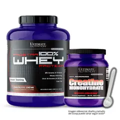 ULTIMATE NUTRITION - Prostar 100 % Whey 5 LB Chocolate + Creatina Ultimate 1 kg con scoop