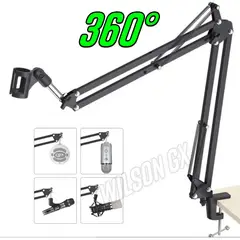 GENERICO - Soporte Brazo Para Micrófono Giratorio 360° Base Ajustable