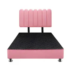 MUEBLES MACRUMO - Cama tapizada Ginebra King color Rosado